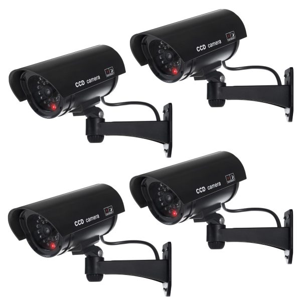 Dummy camera with flashing LED IR1100 B IR outdoor, black, 4 pieces Mode