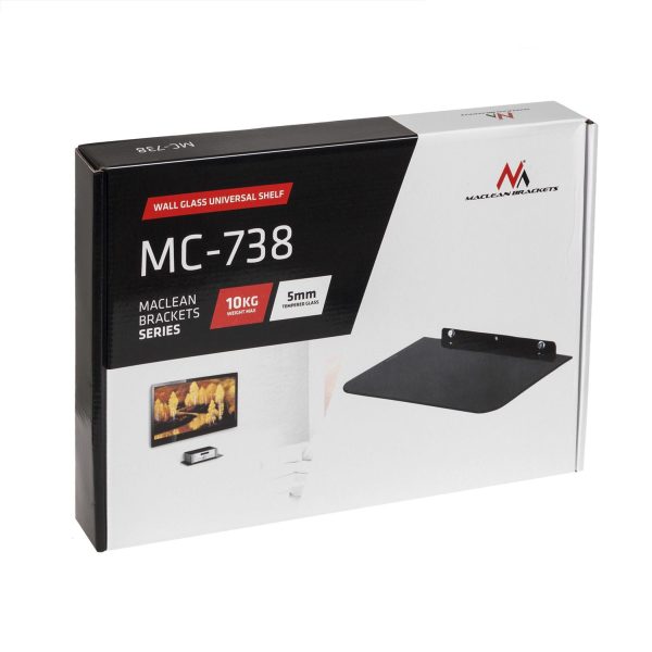 Maclean - MC-738 - A single shelf for DVD up to 10kg 350 x 250mm Black Online – Bild 4