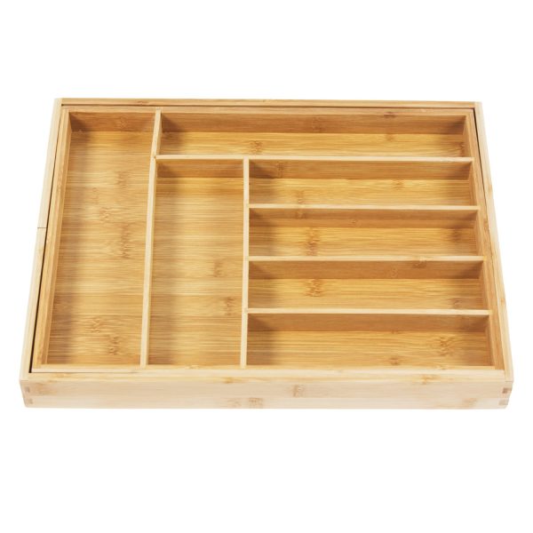 GreenBlue GB379 Expandable Bamboo Cutlery Drawer Organiser Insert Liner Tray Adjustable Length Natural Wood32.5-50cm x 43 x4.5 cm Online-Schn?ppchen