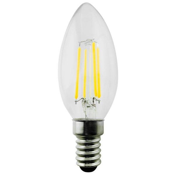Maclean Energy MCE285 LED filament bulb E14, 4W 230V WW warm white 3000K 470lm retro edison decorative candle C37 Mode