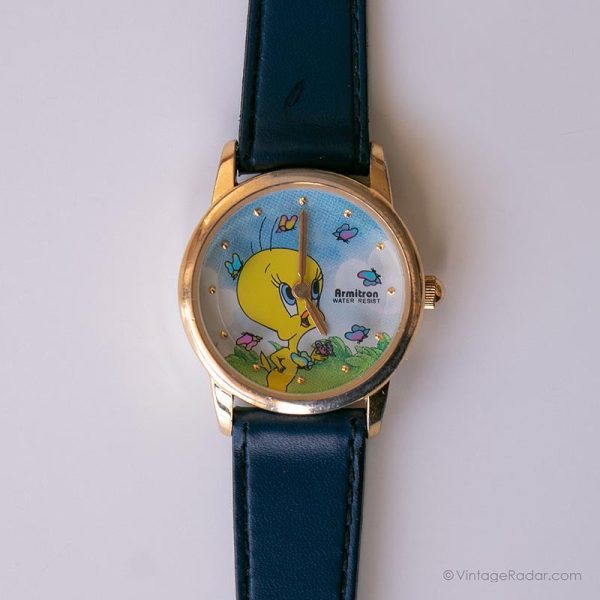 Vintage Gold-tone Tweety Watch for Her | Japan Quartz Armitron Watch Mode – Bild 2