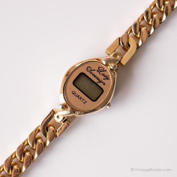 Vintage Lady Sovereign Watch for Her | Gold-tone Digital Watch Online